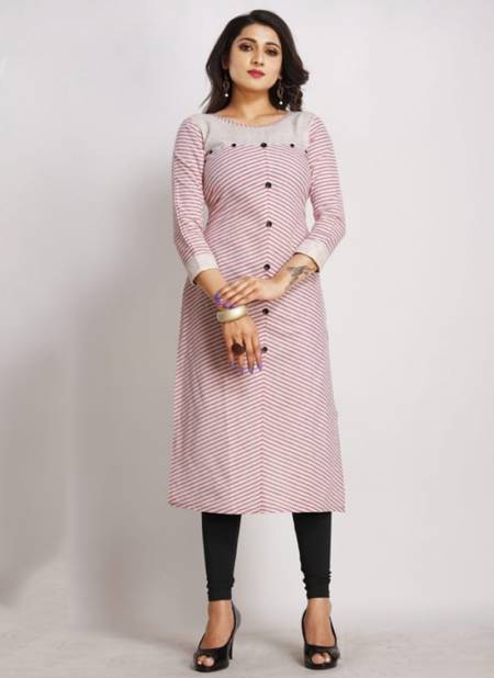 Pink Colour BRIDHA KURTI Designer Fancy Ethnic Wear Khadi Cotton Printed Kurtis Collection BRIDHA 05